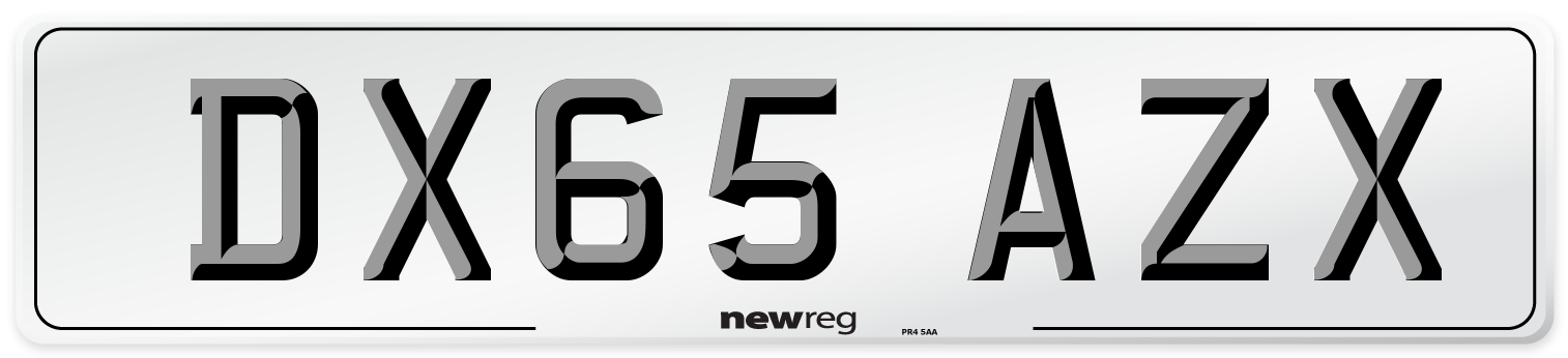 DX65 AZX Number Plate from New Reg